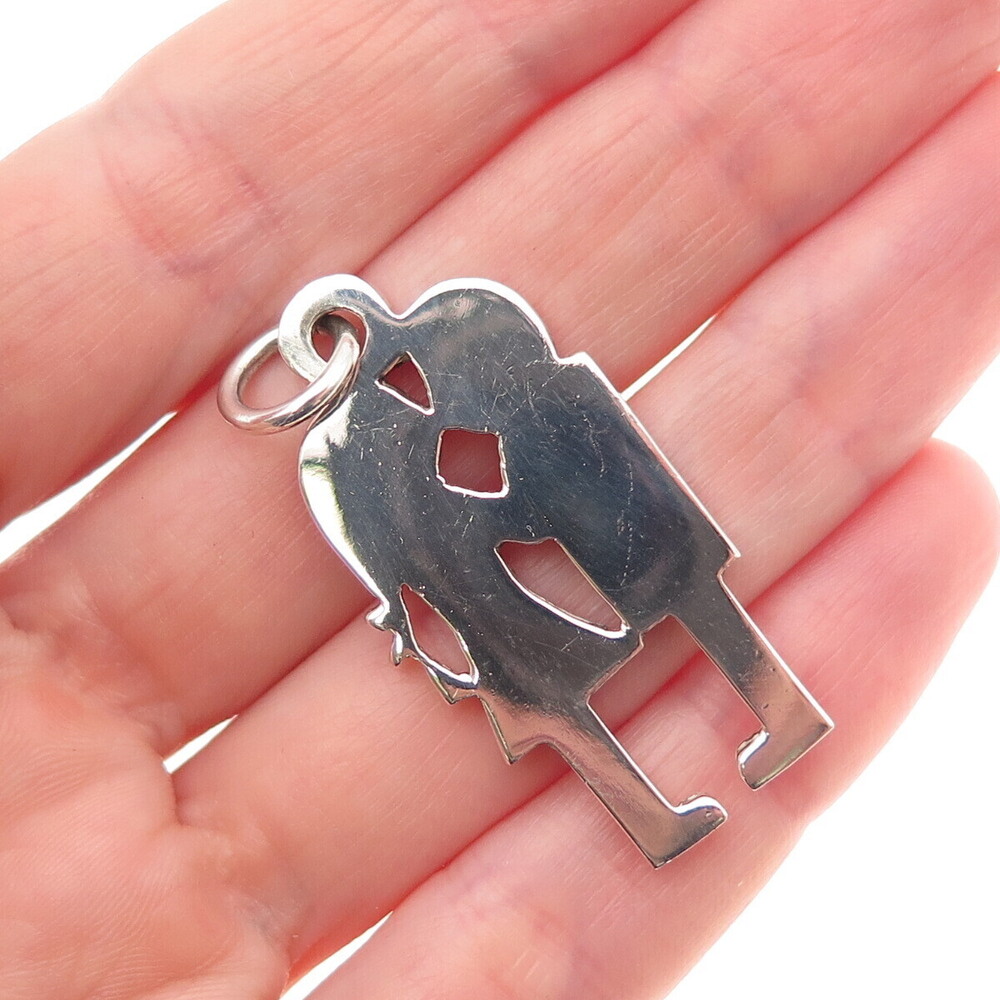 800 Silver Vintage Italy Kissing Couple Charm Pendant